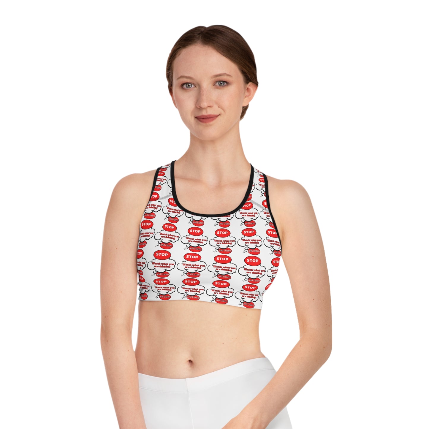 Playful Stop & Go Sports Bra - Fun Activewear for Fitness Enthusiasts