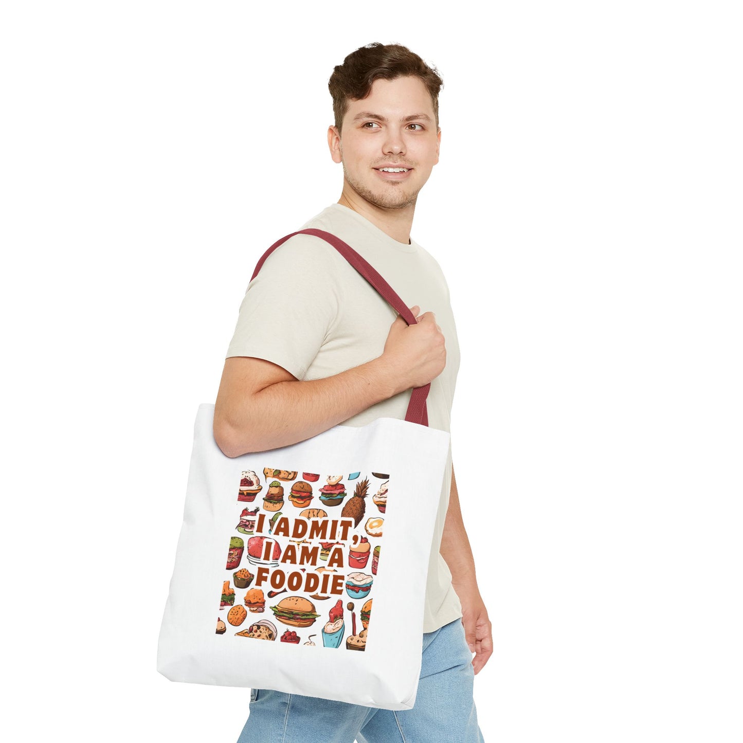 Foodie Tote Bag - 'I Admit I Am A Foodie' Canvas Bag for Food Lovers and Chefs