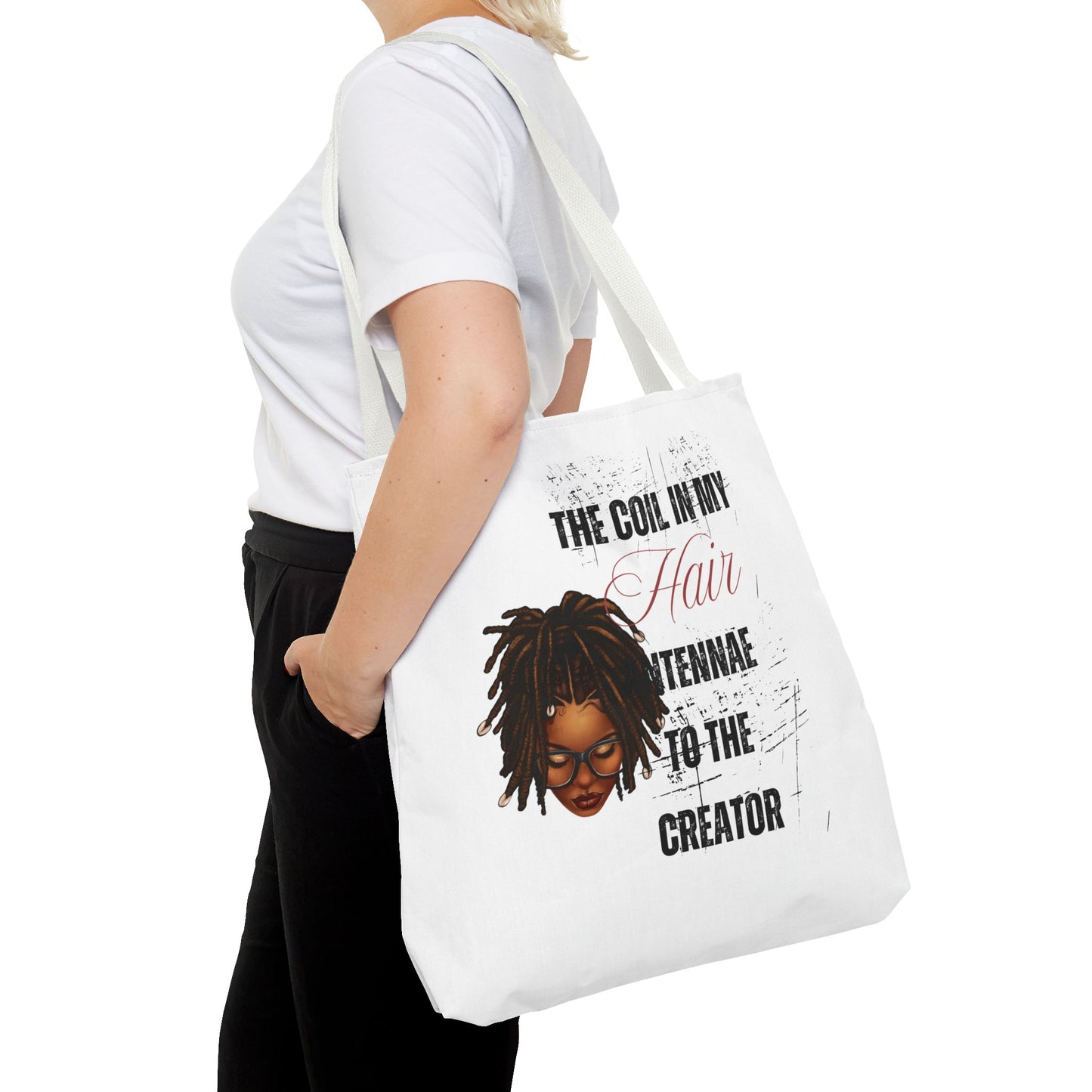 Empowering Black Hair Tote Bag - 'The Coil in My Hair' Design