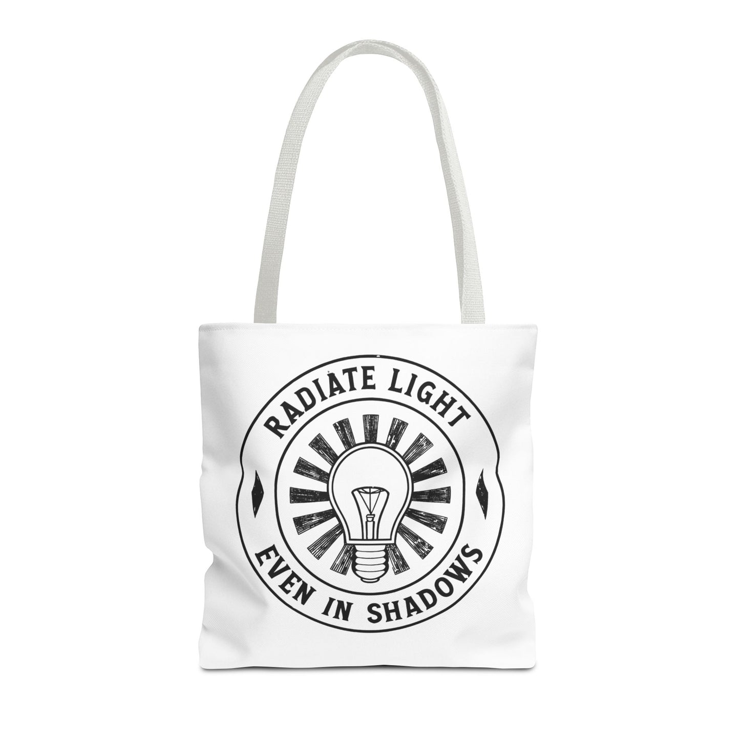 Inspirational Tote Bag - 'Radiate Light Even in Shadows'